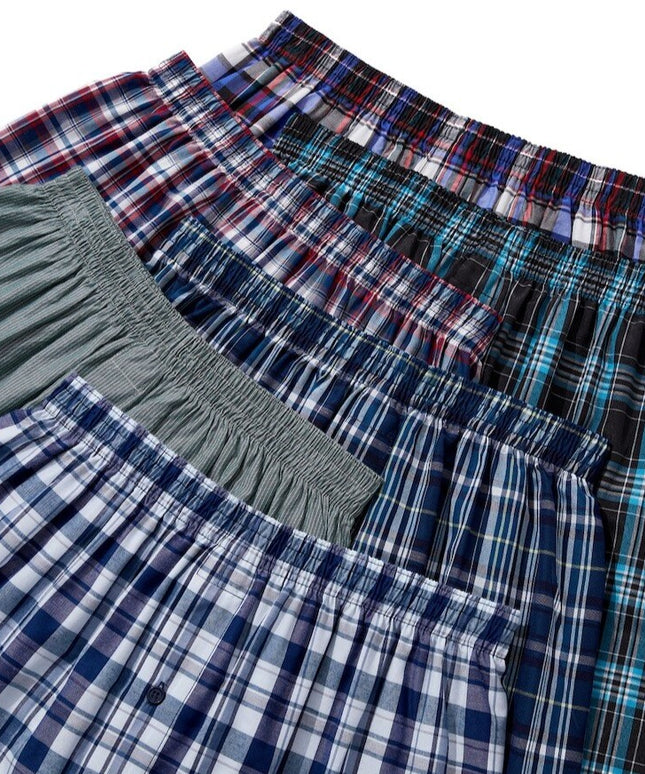 Bokserki luźne męskie szorty do spania w kratkę 6 sztuk