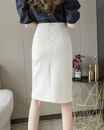 Elegancka spódnica ołówkowa z paskiem