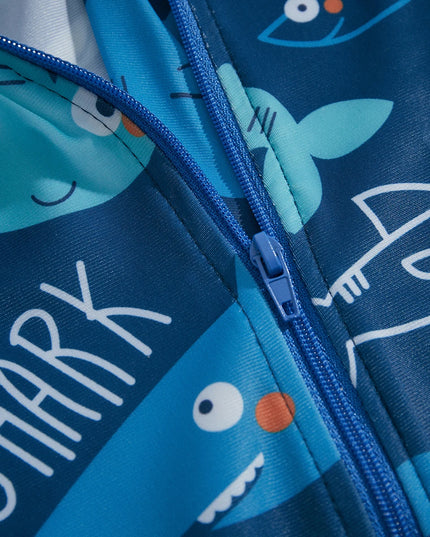 Kostium kąpielowy jednoczęściowy dla niemowląt z długim rękawem i suwakiem