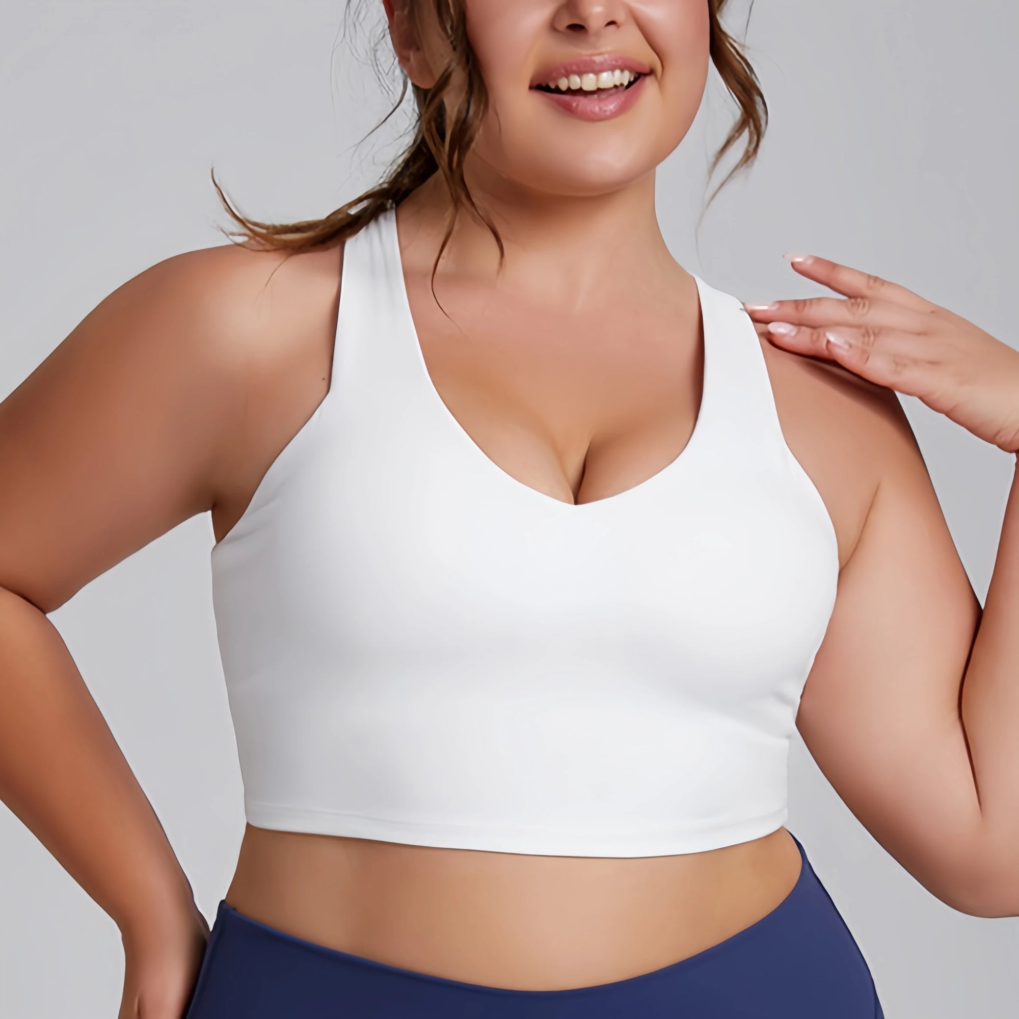 Damski top sportowy plus size bezszwowy