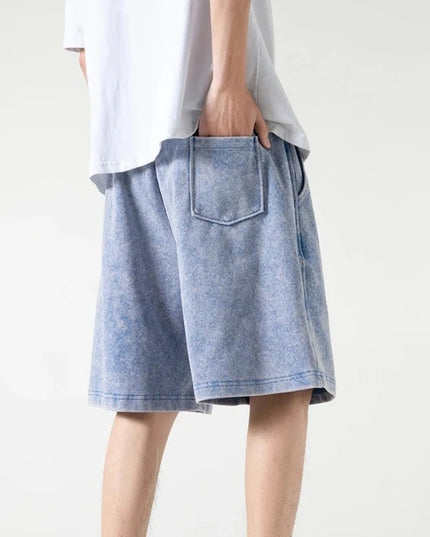 Męskie szorty bawełniane z wiązaniem