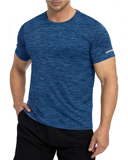 Sportowa koszulka męska z odblaskowym elementem i krótkim rękawem