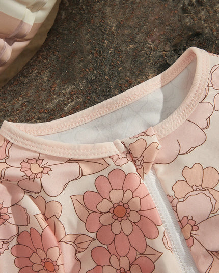 Jednoczęściowy strój kąpielowy dla niemowląt w zestawie z kapeluszem