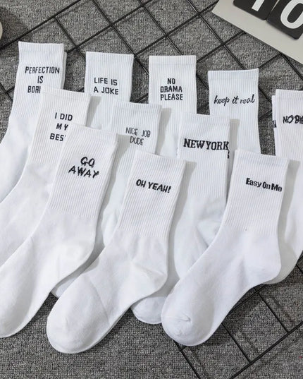 Skarpetki męskie bawełniane z modnymi napisami