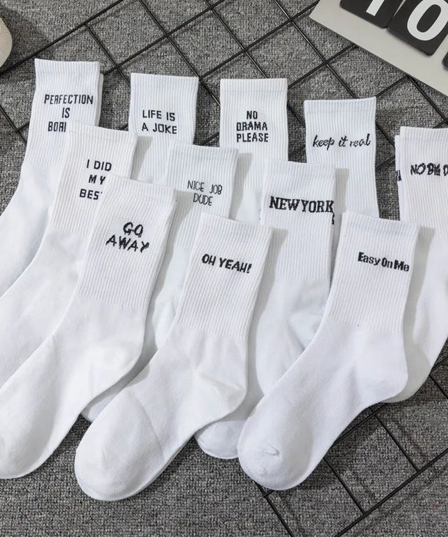Skarpetki męskie bawełniane z modnymi napisami