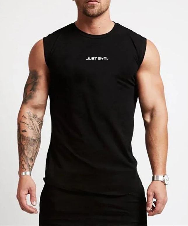 Sportowa koszulka męska tank top z subtelnym napisem