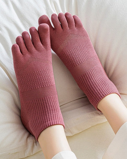 Skarpetki damskie oddychające pięciopalcowe w jasnym kolorze