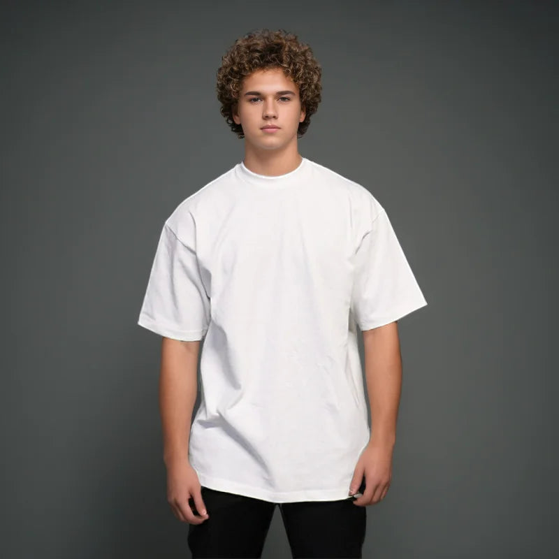 Męski T-shirt bawełniany z okrągłym dekoltem