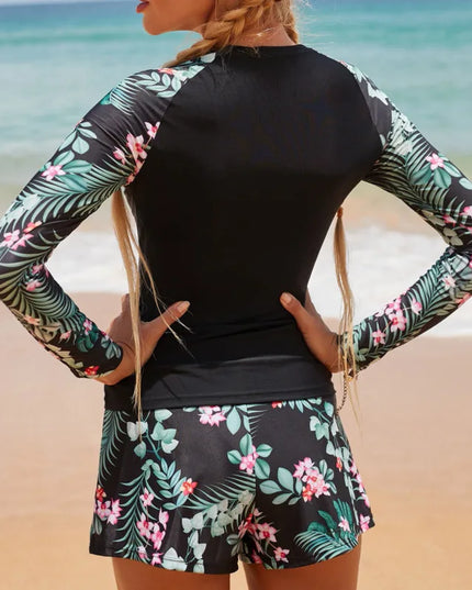 Dwuczęściowy strój kąpielowy tankini z długim rękawem