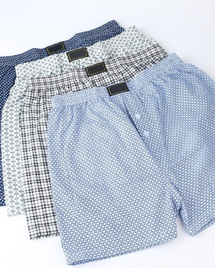 Bokserki luźne męskie szorty do spania z guzikami 4 sztuki