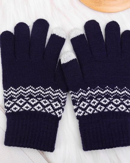 Rękawiczki unisex dotykowe we wzory