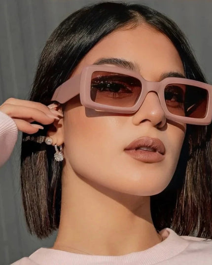 Damskie okulary przeciwsłoneczne prostokątne w stylu retro