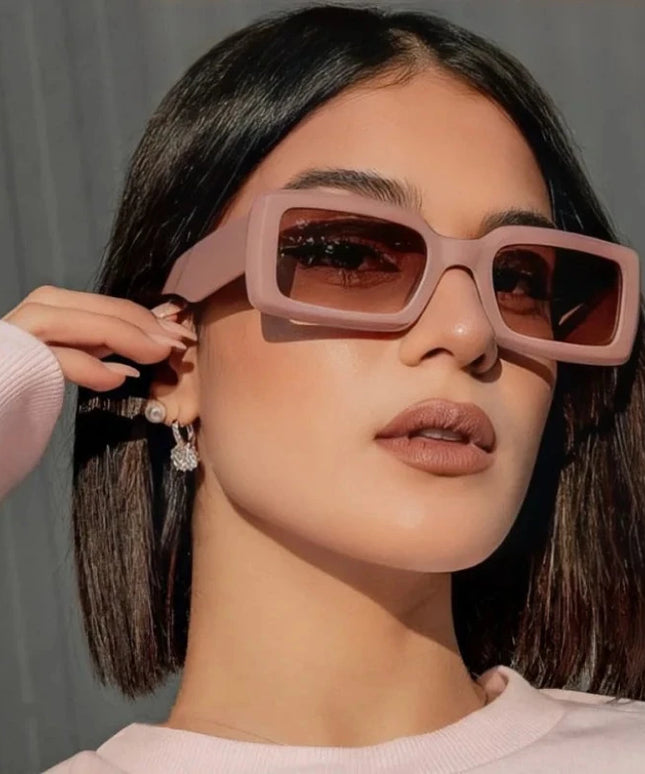 Damskie okulary przeciwsłoneczne prostokątne w stylu retro