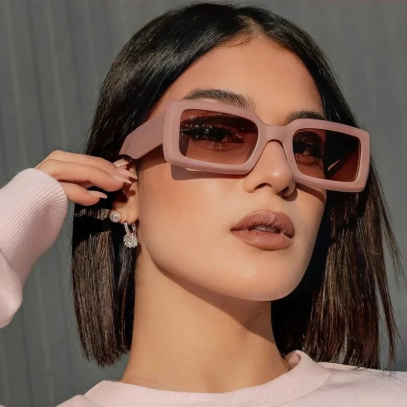 Damskie okulary przeciwsłoneczne prostokątne w stylu retro