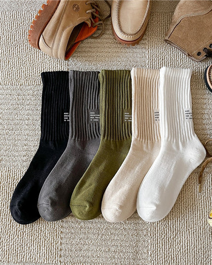 Skarpetki męskie długie z napisami minimalistycznymi ciepłe