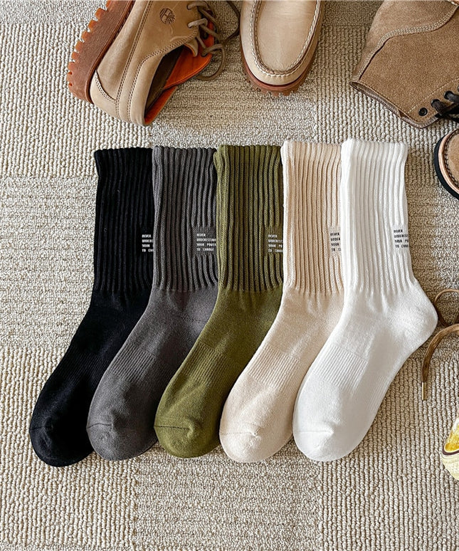 Skarpetki męskie długie z napisami minimalistycznymi ciepłe