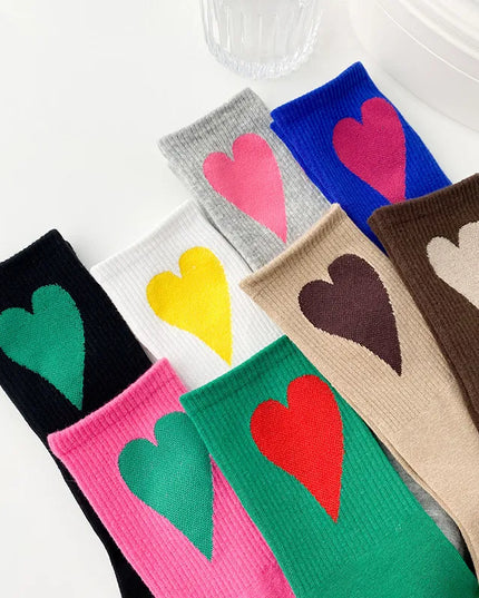 Skarpetki damskie długie w serca