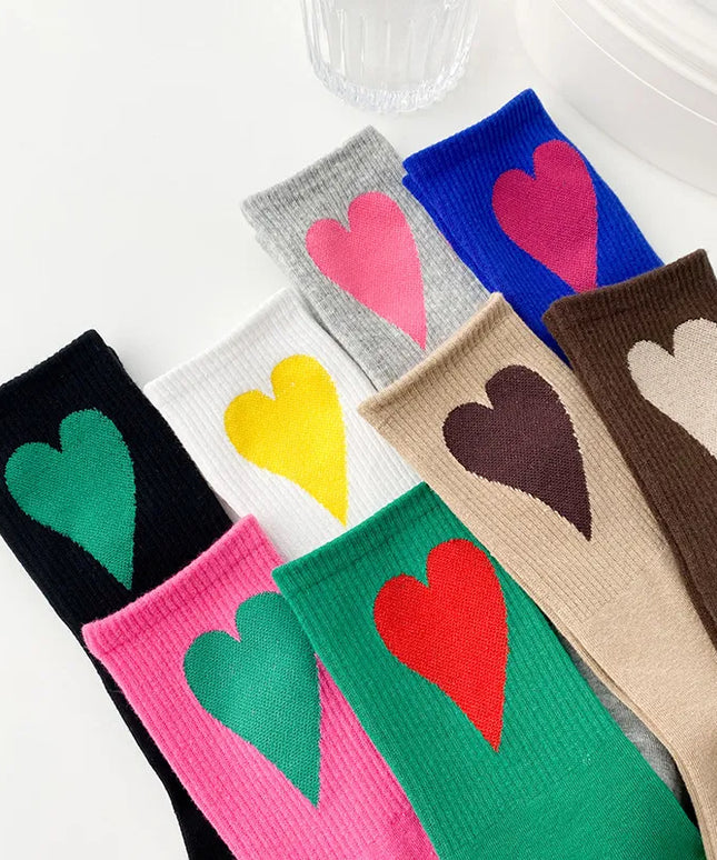 Skarpetki damskie długie w serca