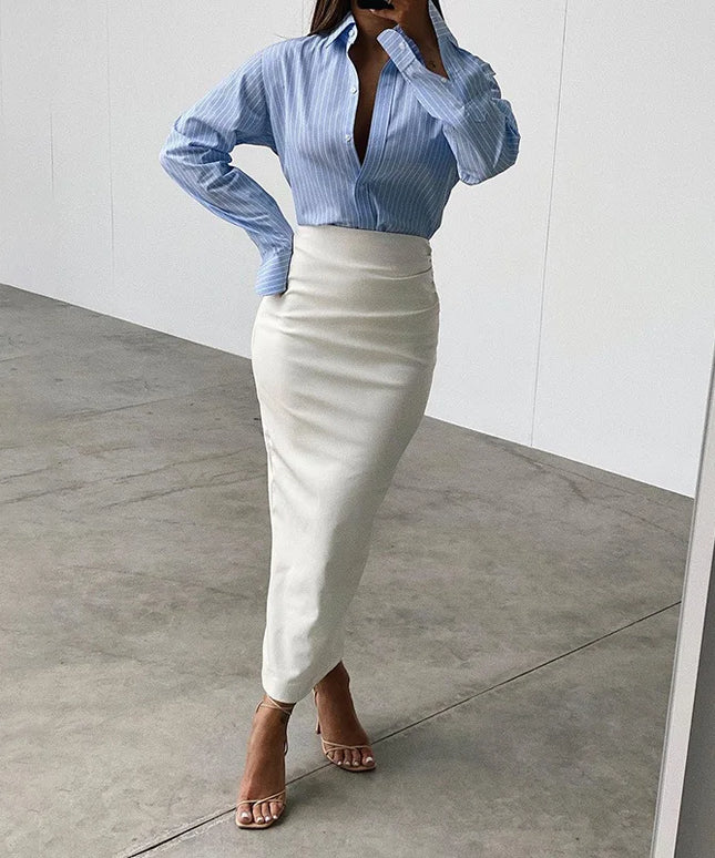 Spódnica maxi ołówkowa z imitacji skóry