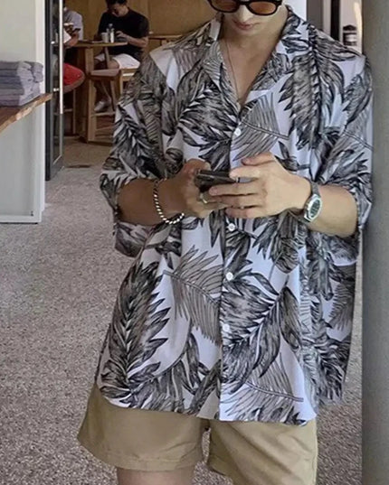 Męska koszula hawajska z motywem liści