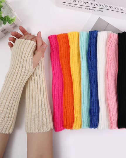 Długie rękawiczki damskie bez palców