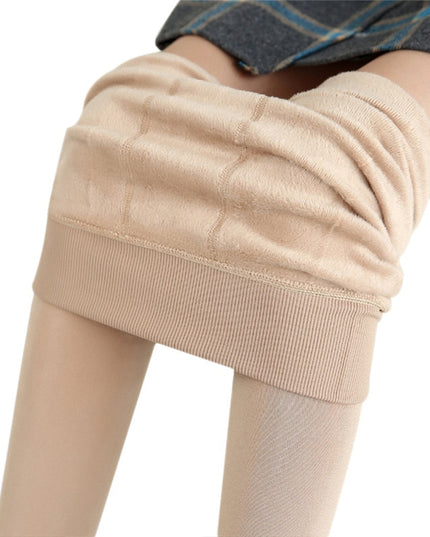 Damskie spodnie zimowe ciepłe legginsy z polarem