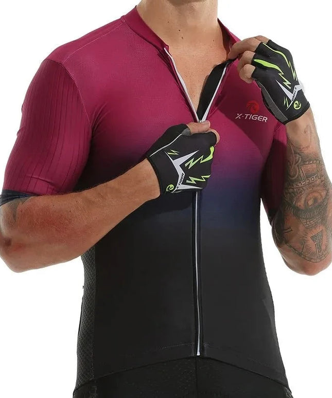 Sportowa koszulka męska rozsuwana z krótkim rękawem