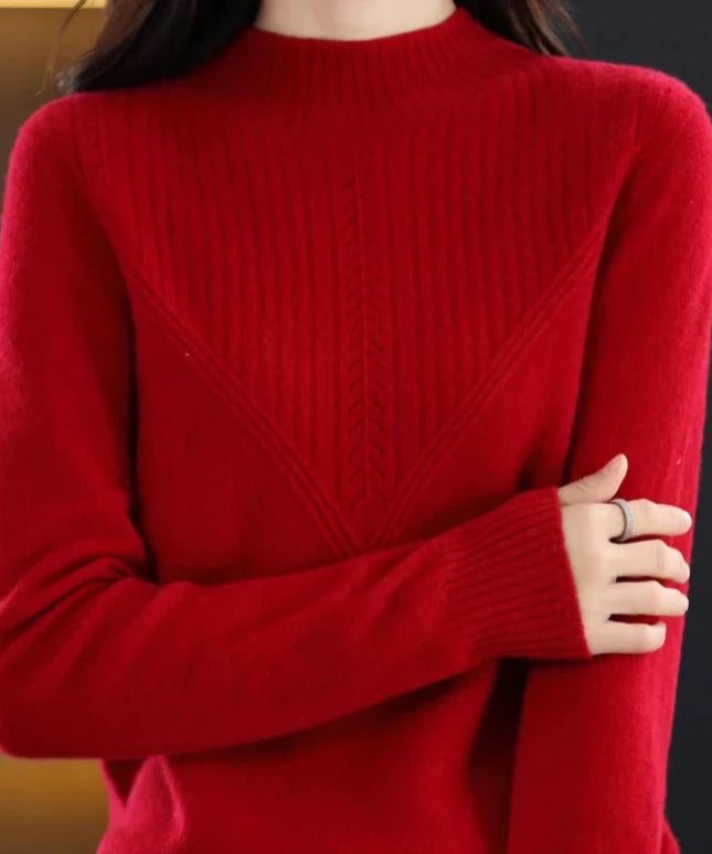 Damski sweter dziergany z wełny