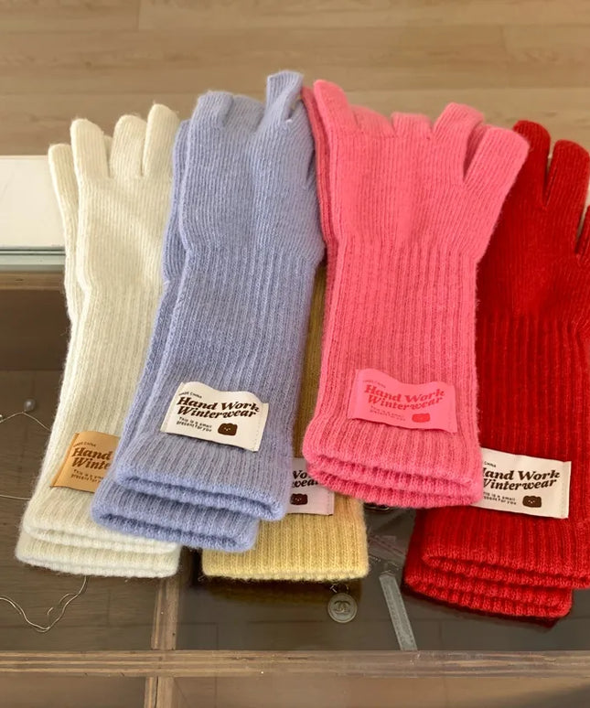Rękawiczki damskie z naszywką