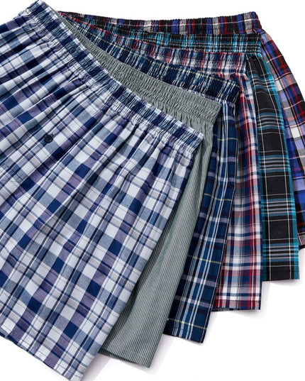 Bokserki luźne męskie szorty do spania w kratkę 6 sztuk