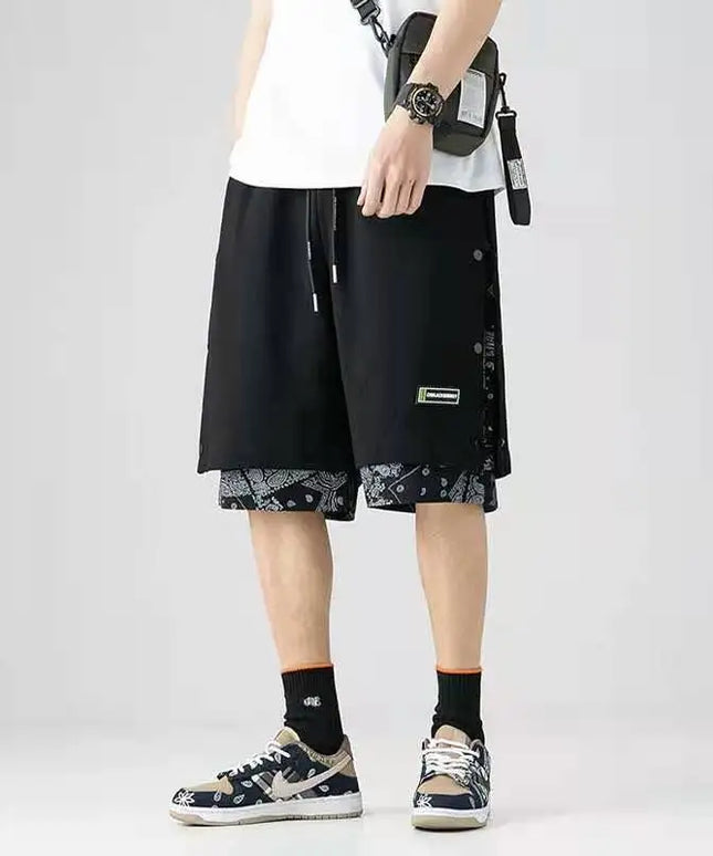 Męskie szorty oversize z podwójnego materiału