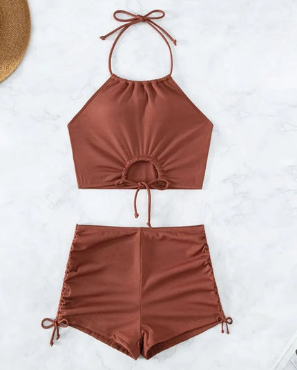 Dwuczęściowy strój kąpielowy tankini z topem i spodenkami