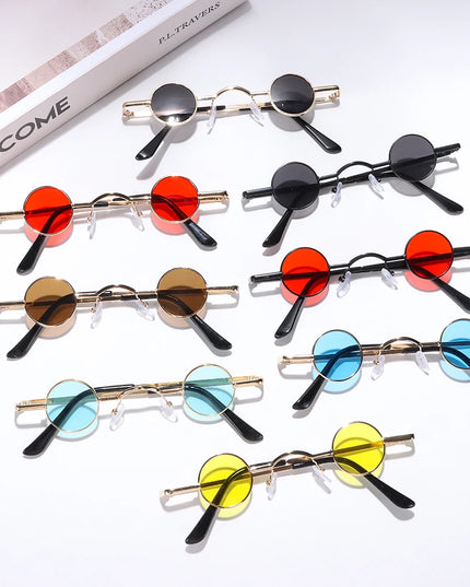 Męskie okulary przeciwsłoneczne z małymi i okrągłymi szkłami