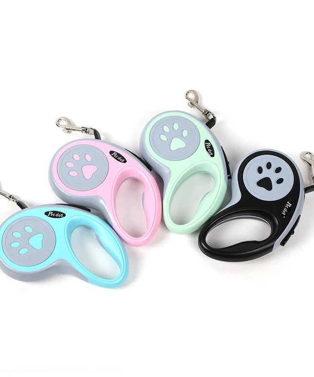 Automatyczna smycz dla psa i kota – lekka smycz z motywem łapki, 3m lub 5m