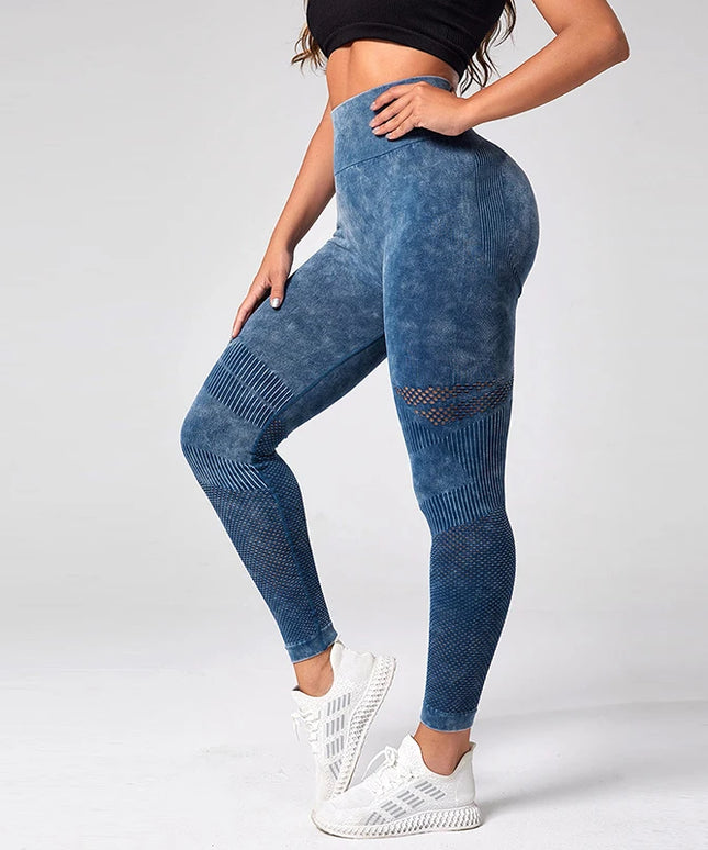 Sportowe legginsy damskie push up z efektem sprania