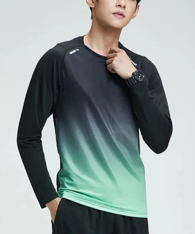 Sportowa koszulka męska rozciągliwa i szybkoschnąca z efektem ombre