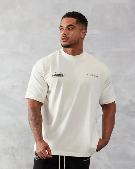 Sportowa koszulka męska oversize z nadrukiem