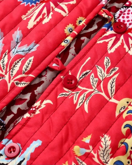 Kamizelka damska dwustronna w kolorowe wzory