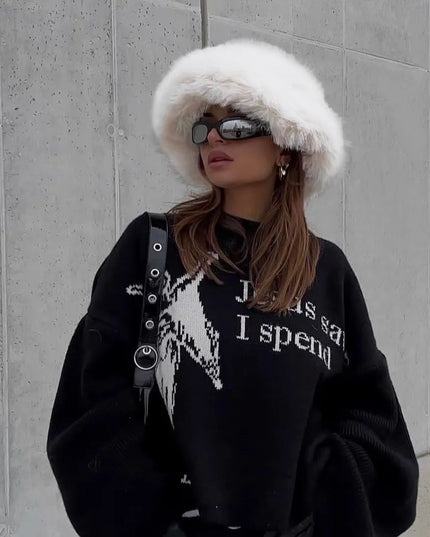 Czapka damska typu bucket z ociepleniem