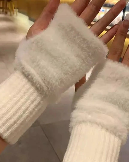 Rękawiczki damskie z futerkiem