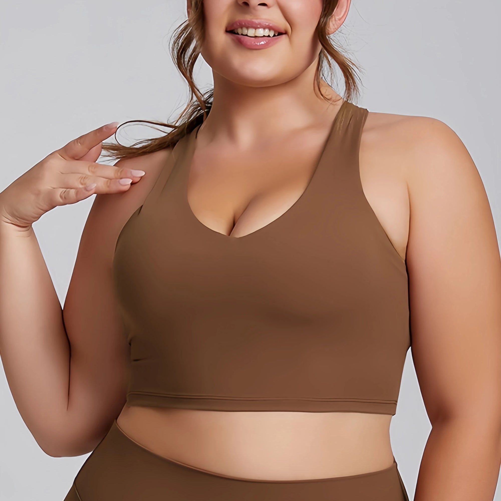 Damski top sportowy plus size bezszwowy