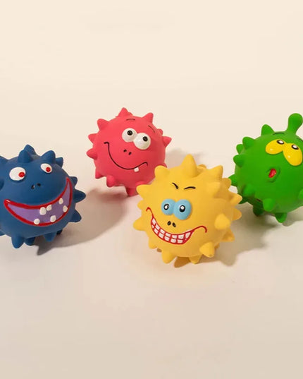 Piszcząca zabawka dla psa – kolczasta piłka do żucia i czyszczenia zębów