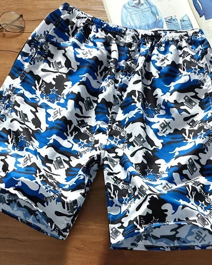 Męskie szorty kąpielowe z gumką w ciemne plamki