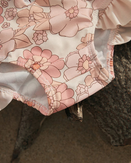 Jednoczęściowy strój kąpielowy dla niemowląt w zestawie z kapeluszem