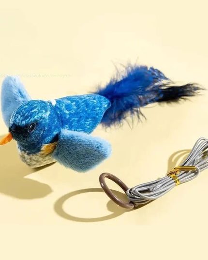 Interaktywny ptaszek dla kota – zabawka z dźwiękiem i ruchem, idealna do polowania i zabawy