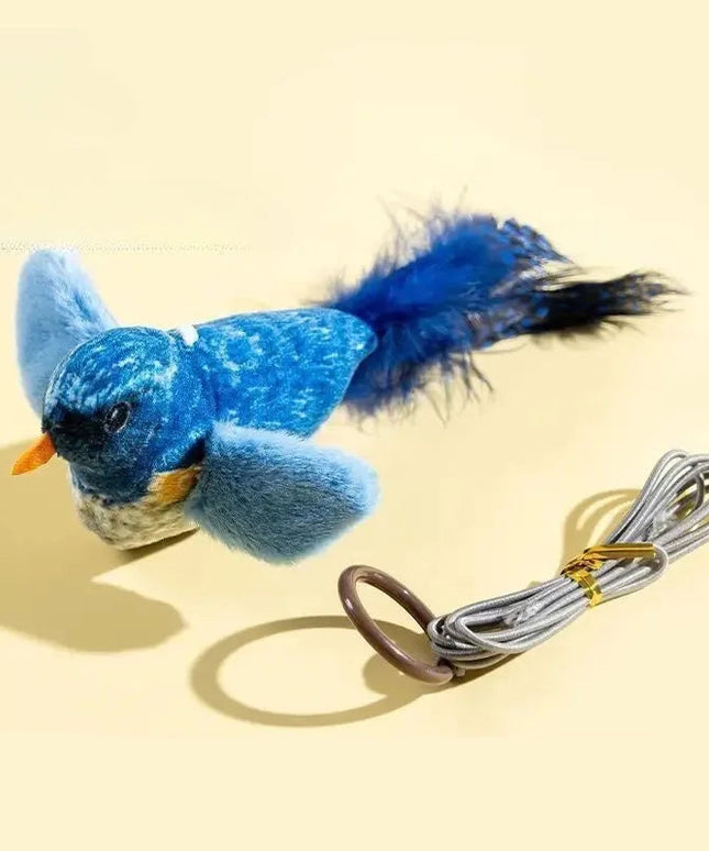 Interaktywny ptaszek dla kota – zabawka z dźwiękiem i ruchem, idealna do polowania i zabawy