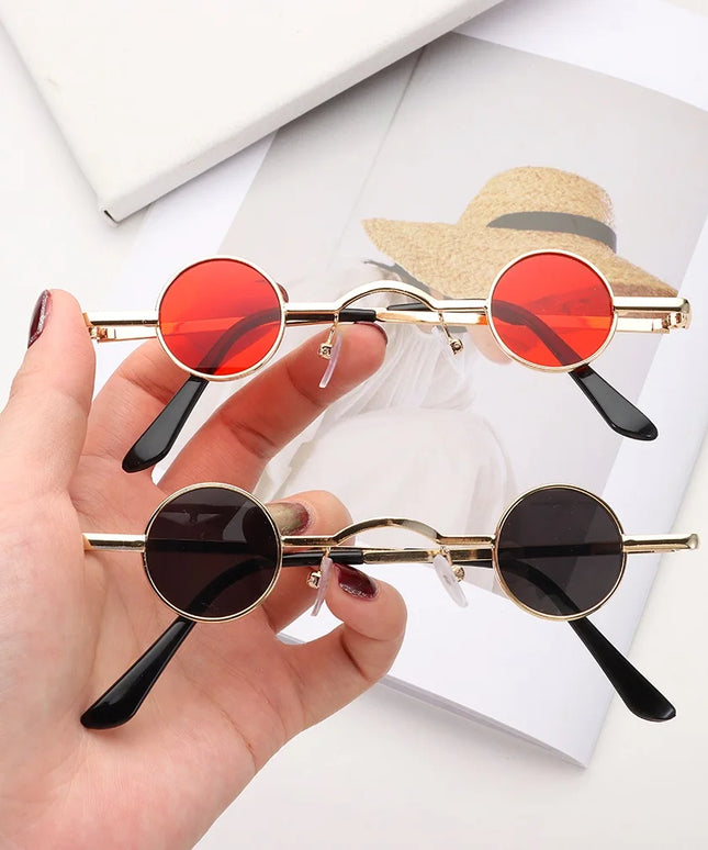 Damskie okulary przeciwsłoneczne z małymi i okrągłymi szkłami