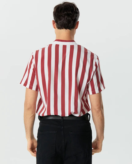 Męska koszula w paski z krótkim rękawem