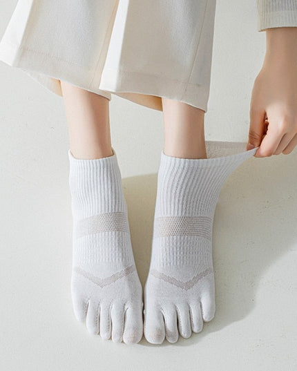 Skarpetki damskie oddychające pięciopalcowe w jasnym kolorze