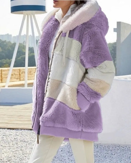 Oversizowa damska kurtka zimowa z kapturem